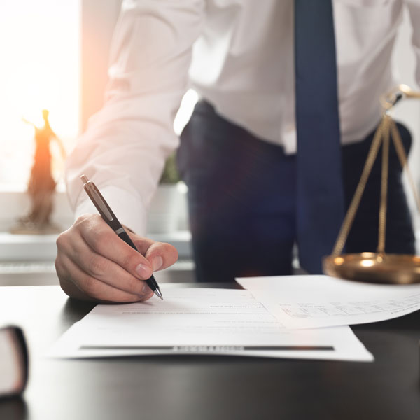 lawyer with paperwork