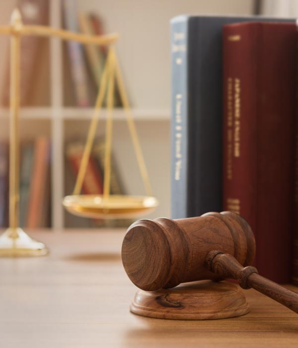 gavel and legal books